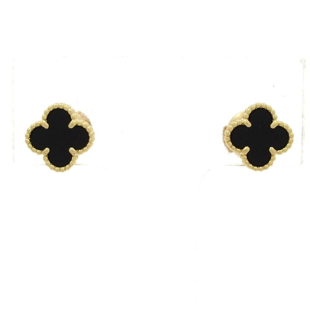 Van Cleef & Arpels Sweet Alhambra Earrings VCARA44900 18K Yellow Gold Onyx